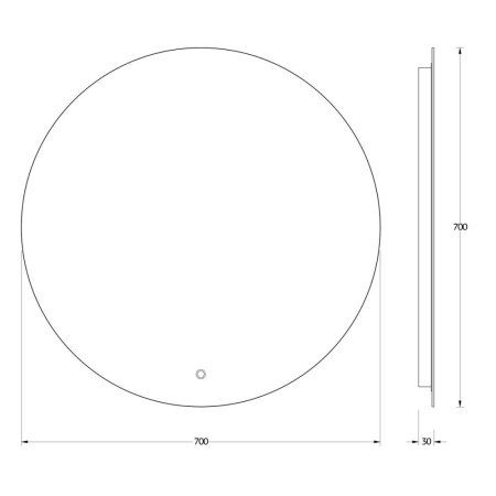 Зеркало Evoform Ledshine BY 2654 70x70