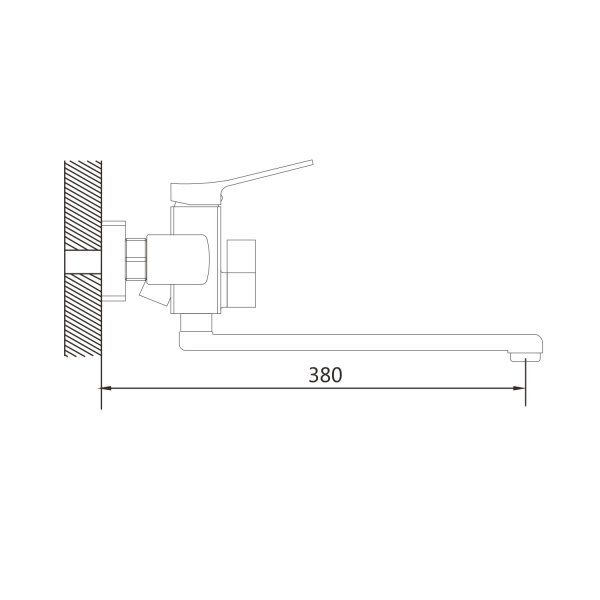 Смеситель для ванны однорычажный  Shevanik S9922G, Золотой сатин