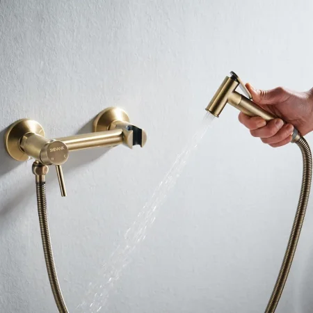 Гигиенический душ настенный однорычажный Shevanik S107Q, Бронза