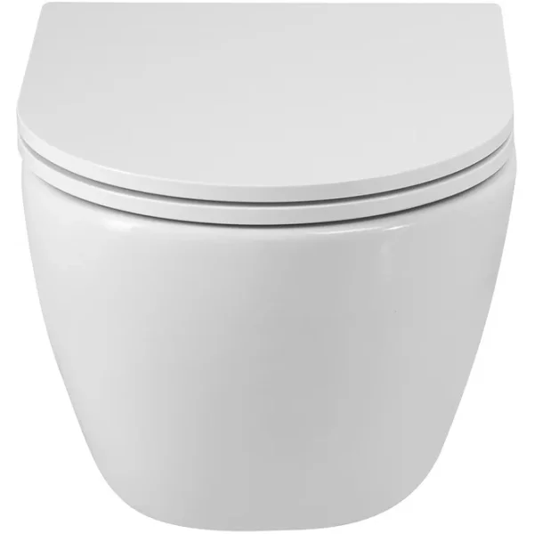 Унитаз подвесной Cezares Relax CZR-38088-49-TH-TOR/SC безободковый, торнадо, с сиденьем микролифт, белый