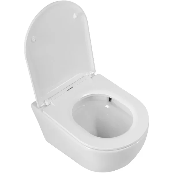 Унитаз подвесной Cezares Relax CZR-3806-53-TH-TOR/SC безободковый, торнадо, с сиденьем микролифт, белый