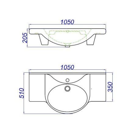 Мебельная раковина Aqwella Дрея 191669 105