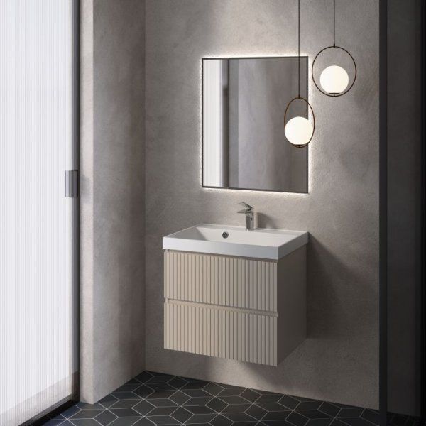 Тумба под умывальник подвесная AQUAme "S1" AQM900160BG 60 см., цвет бежевый.