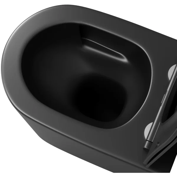 Унитаз подвесной Grossman GR-4499BMSQ безободковый, торнадо, с сиденьем микролифт, черный матовый