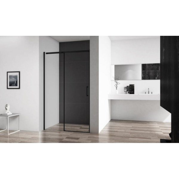 Душевая дверь в нишу BelBagno Acqua ACQUA-BF-1-140-C-NERO черный матовый