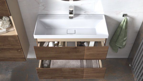 Тумба под раковину Velvex Mondi 800-0-2 (Madera Classica Slim) навесная акация темная (308 акация темная)