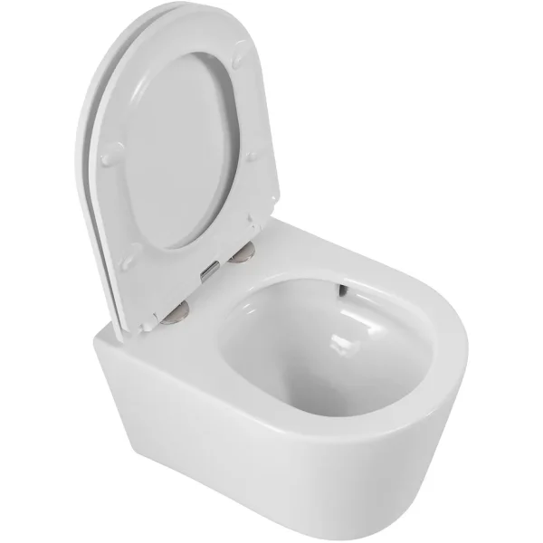 Унитаз подвесной Cezares Liner CZR-38083-49-TH-TOR/SC безободковый, торнадо, с сиденьем микролифт, белый