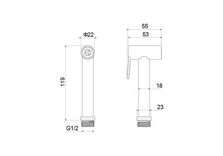 Гигиенический ручной душ Aquatek AQ2057BG, золото шлифованное