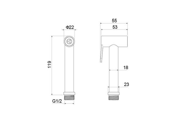 Гигиенический ручной душ Aquatek AQ2057BG, золото шлифованное