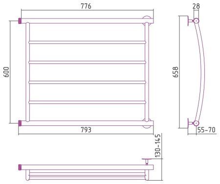 Полотенцесушитель водяной Стилье Минор 0602 60х80 хром
