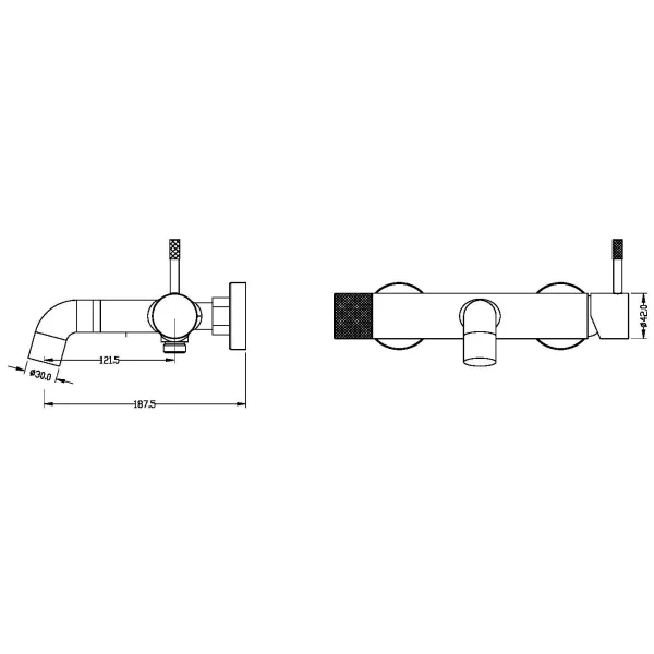 Смеситель для ванны Boheme Uno 463-CB с душевым гарнитуром, медь матовая