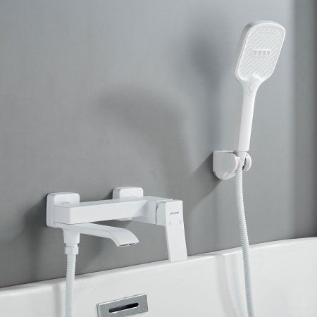 Смеситель для ванны однорычажный  Shevanik S4002C, Белый