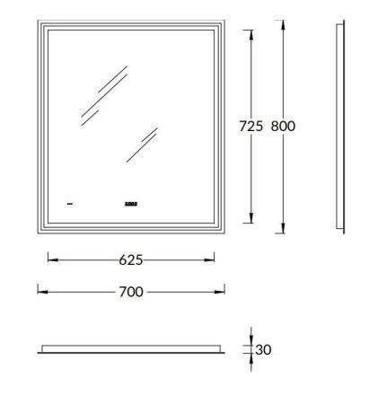 Зеркало Kerama Marazzi Tecno TE.mi.70 70х80 с подсветкой