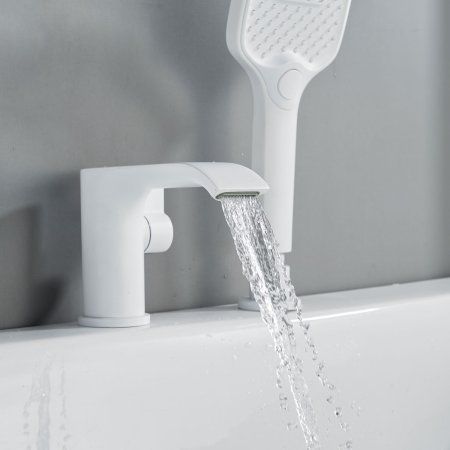 Смеситель для ванны однорычажный  Shevanik S4112C, Белый