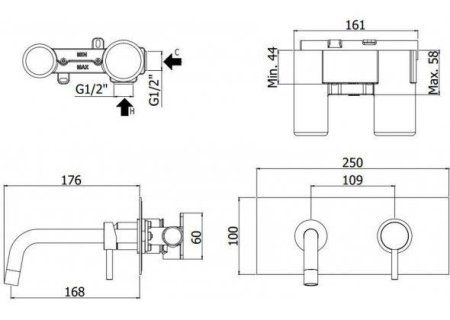 Смеситель Paffoni Light LIG101HGSP/M для раковины, золото