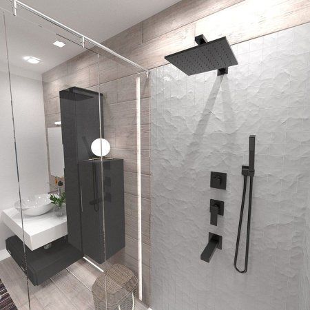 Верхний душ Paini 250 мм, квадратный