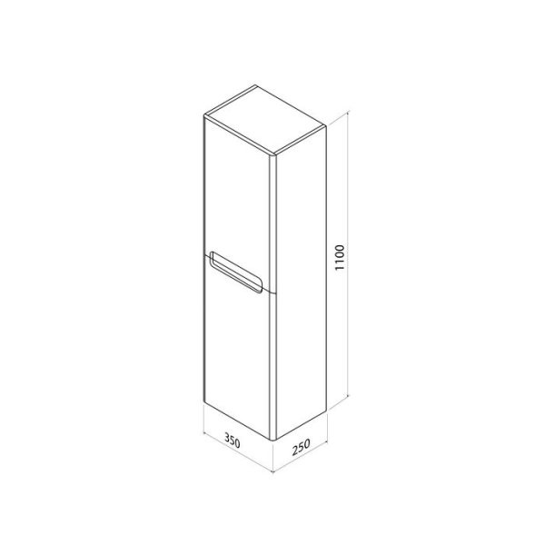 Пенал подвесной, 35 см, белый, Edifice, IDDIS, EDI35W0i97