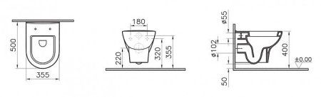 Комплект VitrA Zentrum 9012B003-7206 4 в 1 с микролифтом