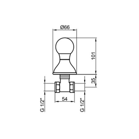 Запорный вентиль Webert Karenina KA690101065, бронза