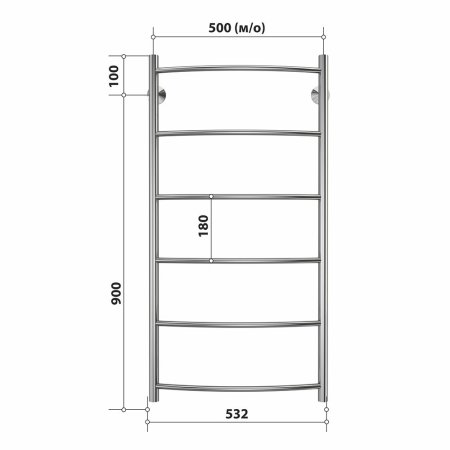 Полотенцесушитель водяной Stelmix 100x50 см, дуга