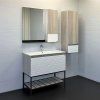 Тумба-умывальник COMFORTY "Страсбург-90" дуб дымчатый с раковиной COMFORTY 90E