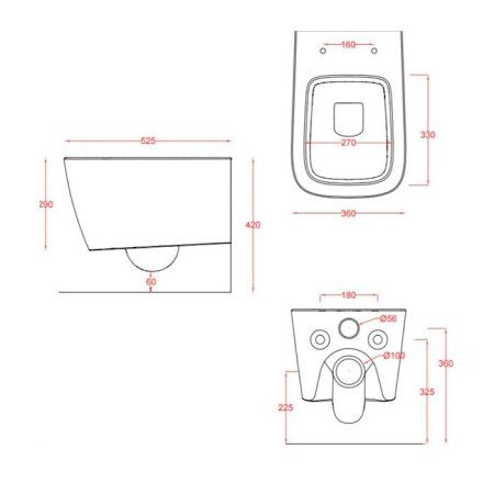 Комплект ArtCeram A16 700.101.03 инсталляция + клавиша + унитаз белый
