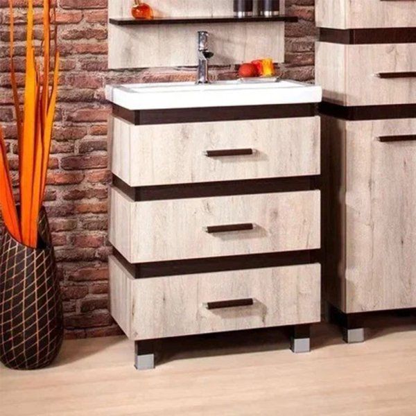 Комплект мебели для ванной Бриклаер ТЕХАС 70, кантри/венге