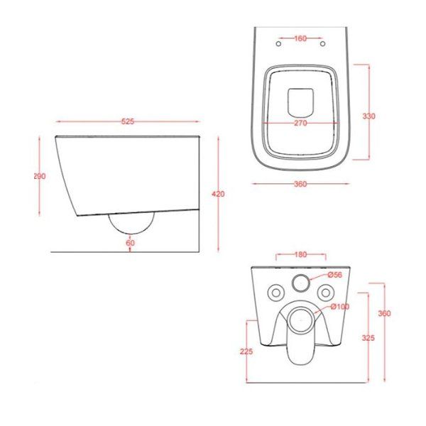 Комплект ArtCeram A16 700.101.03 инсталляция + клавиша + унитаз белый
