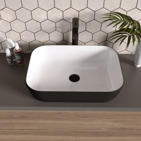 Раковина Grossman GR-4041BW 46 белая, черная