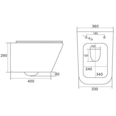 Унитаз Vincea Q-Line VT1-12MG (подвесной) серый матовый