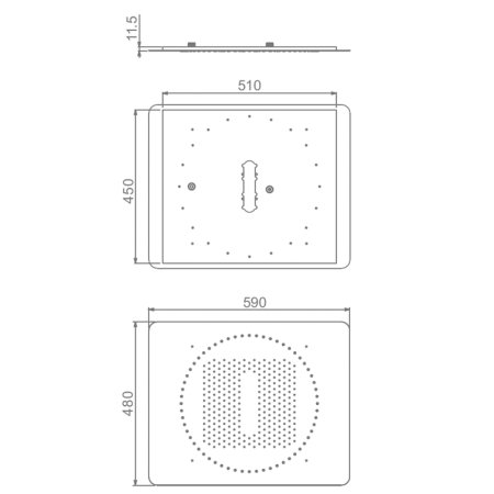 Верхний душ потолочный Raglo R452.03, хром