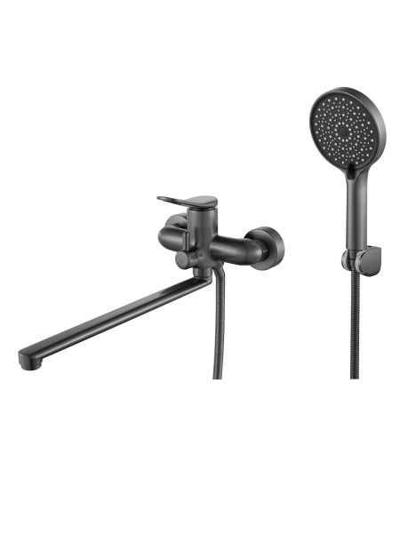 Смеситель для ванны Shevanik S4722T, Оружейная сталь