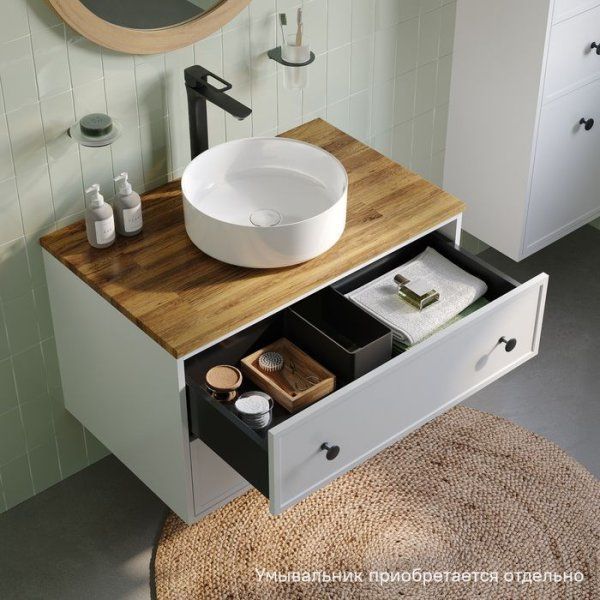 Тумба подвесная, под столешницу 80 см, белый матовый, Torr, IDDIS, TOHBR8PB0WAPBiSD95VV