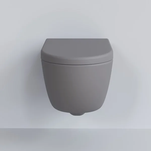 Унитаз подвесной Ambassador Abner 103T20301R безободковый, серый матовый