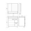 Тумба-умывальник COMFORTY "Клеон-75Н" белый/дуб дымчатый с раковиной Quadro 75