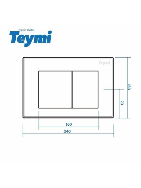 Клавиша смыва Teymi Aina, двойной смыв, черный матовый T70013BM