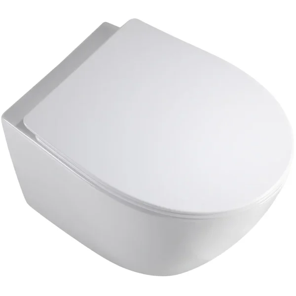 Унитаз подвесной Orange C07-150W безободковый, торнадо, с сиденьем микролифт, белый глянец