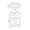 Тумба под раковину Runo угловая (под умывальник Классик 65) Классик 65 (УТ000004162)