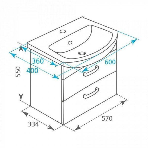 Тумба с раковиной Milardo Niagara 60 подвесная белая (NIJRA6PO0WOL0MRC95QYK)
