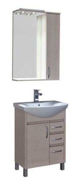 Тумба под раковину Aquanet Донна 00176070 60, 3 ящика, светлый дуб