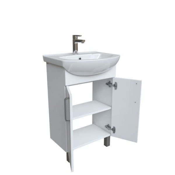 Тумба с раковиной IDDIS Optima Home OPUBH5PU5WDSFiOR95WCK 55 белый