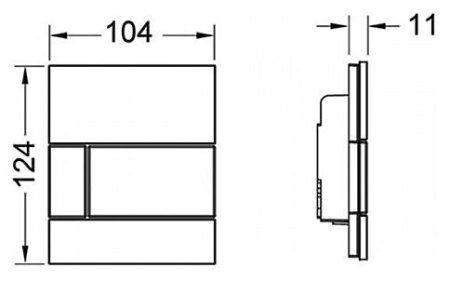 Кнопка смыва Tece Square Urinal 9242809 черная
