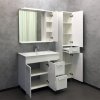Тумба-умывальник COMFORTY "Модена М-90" белая матовая  с раковиной Quadro 90
