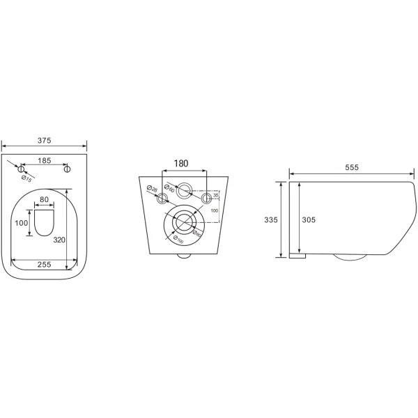 Унитаз подвесной Aquatek Медея AQ1537T-00 безободковый, торнадо, с сиденьем микролифт, белый