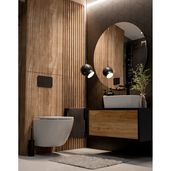 Унитаз подвесной AQUAme AQM2002L безободковый, торнадо, с сиденьем микролифт, белый глянец