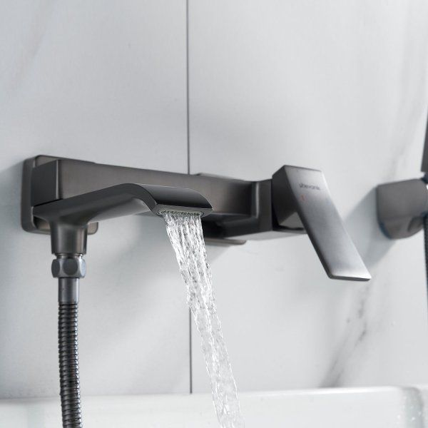 Смеситель для ванны однорычажный  Shevanik S4002T, Оружейная сталь