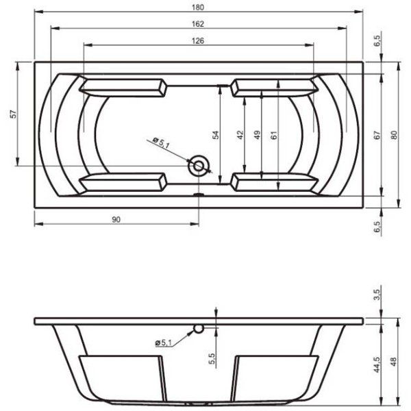 Ванна акриловая Riho Livorno BB7200500000000 180x80