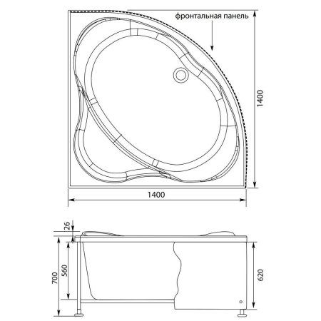 Акриловая ванна Aquanet Palau 00204021 140х140