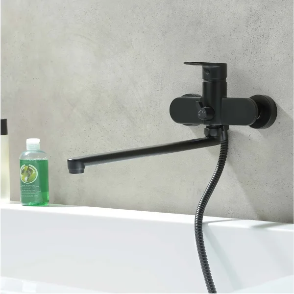 Смеситель для ванны Aquatek Ника AQ1842MB универсальный, черный матовый