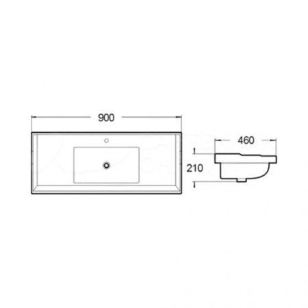 Раковина SantiLine SL-2112 90 белый
